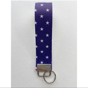 4th of July! Navy blue key fob with white stars.